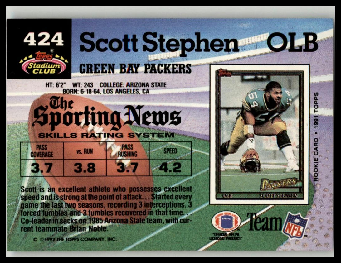 1992 Stadium Club #424 Scott Stephen
