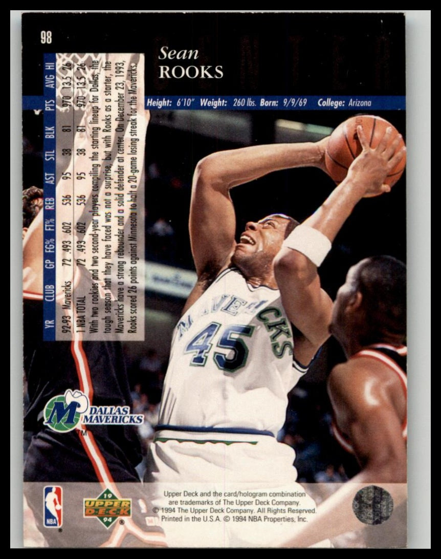 1993-94 Upper Deck Special Edition #98 Sean Rooks Electric Court