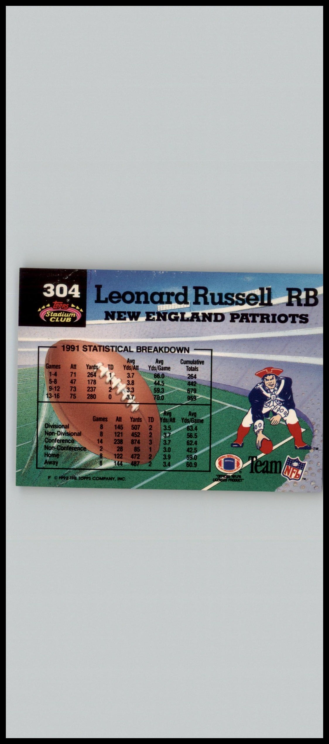 1992 Stadium Club #304 Leonard Russell