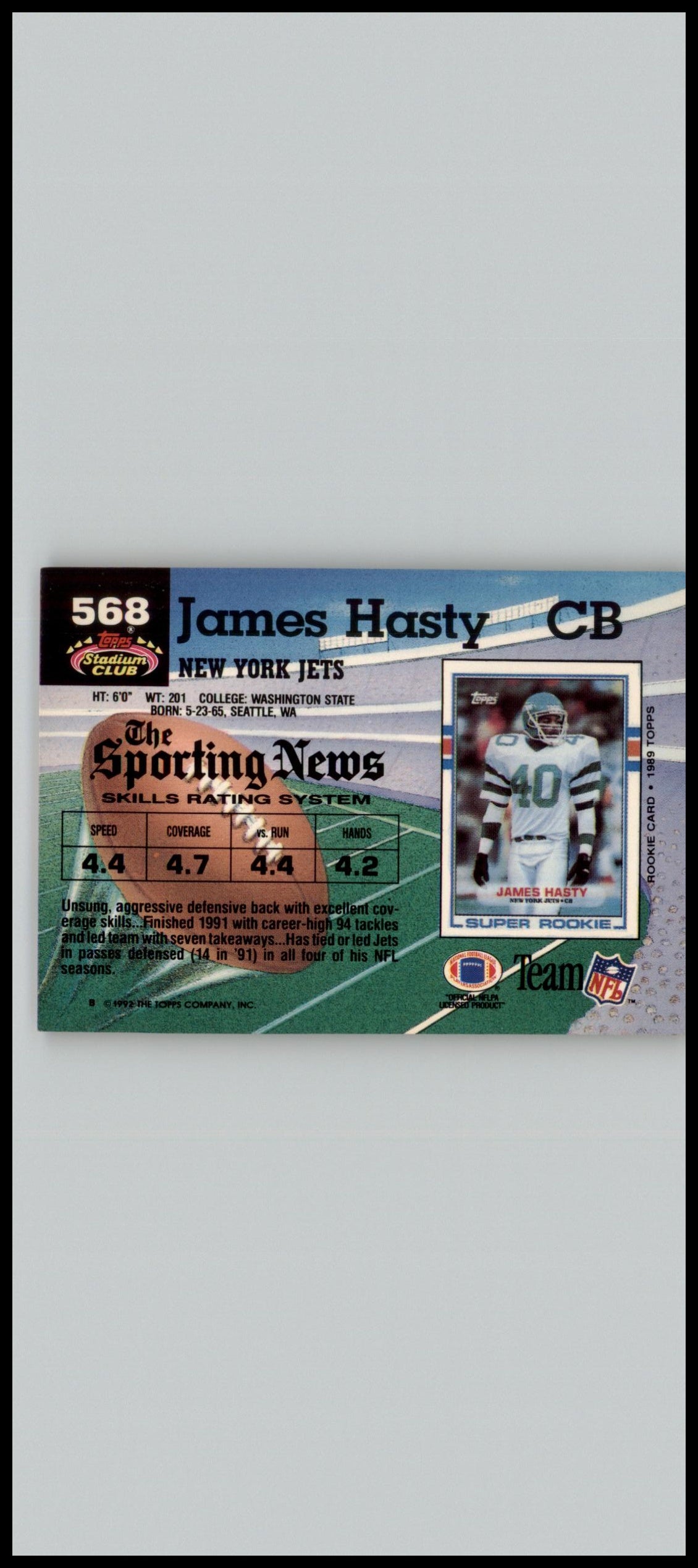 1992 Stadium Club #568 James Hasty