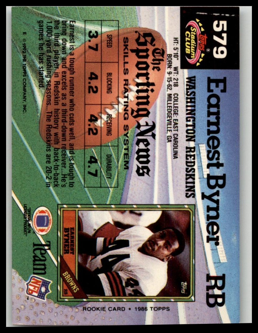 1992 Stadium Club #579 Earnest Byner